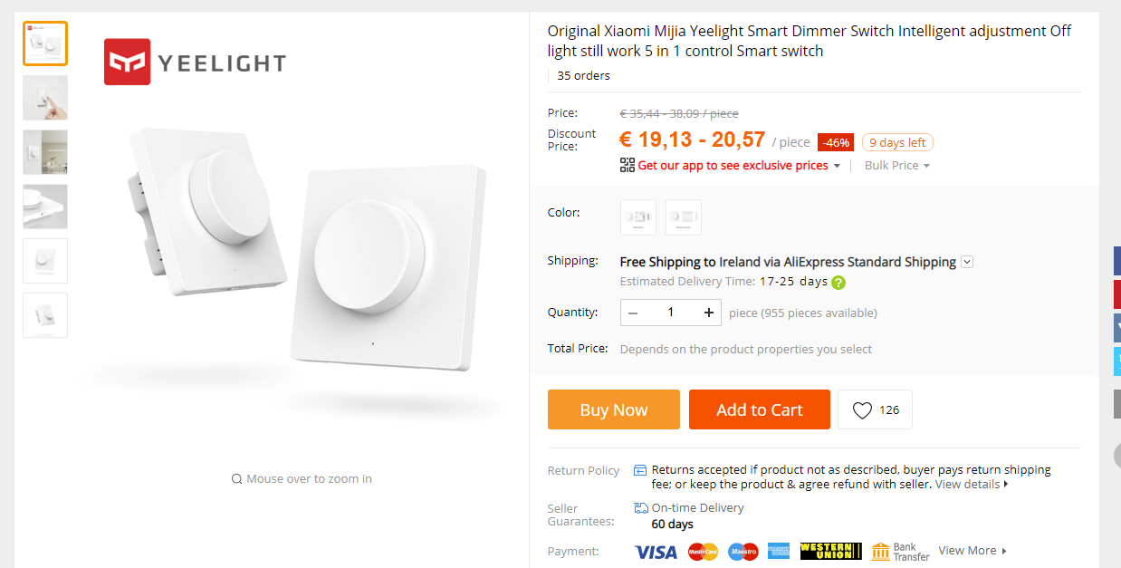 Smart store switch yeelight